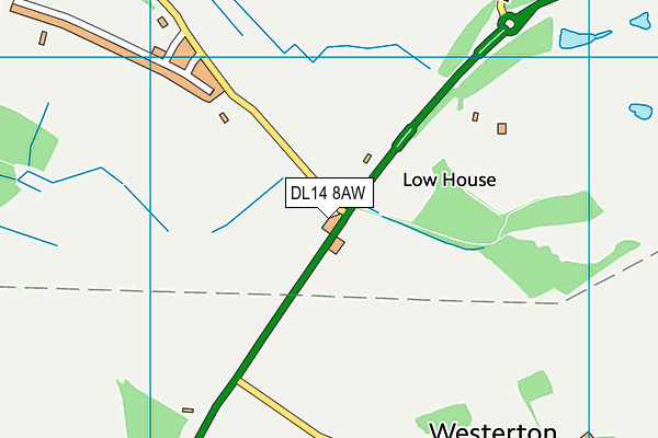 DL14 8AW map - OS VectorMap District (Ordnance Survey)
