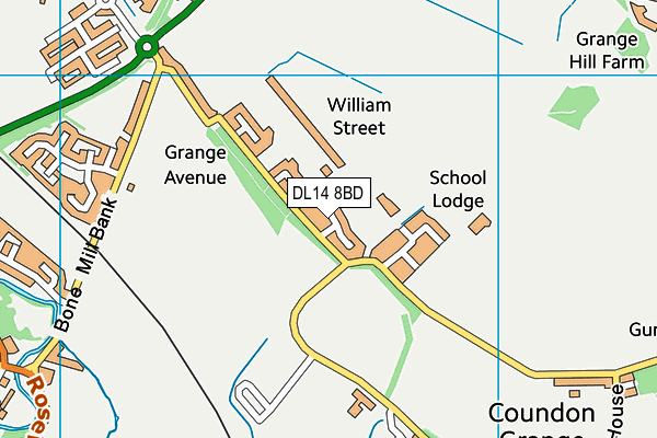 DL14 8BD map - OS VectorMap District (Ordnance Survey)
