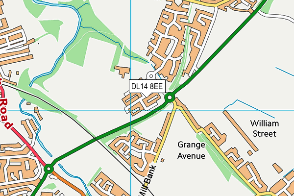 DL14 8EE map - OS VectorMap District (Ordnance Survey)