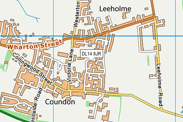 DL14 8JR map - OS VectorMap District (Ordnance Survey)