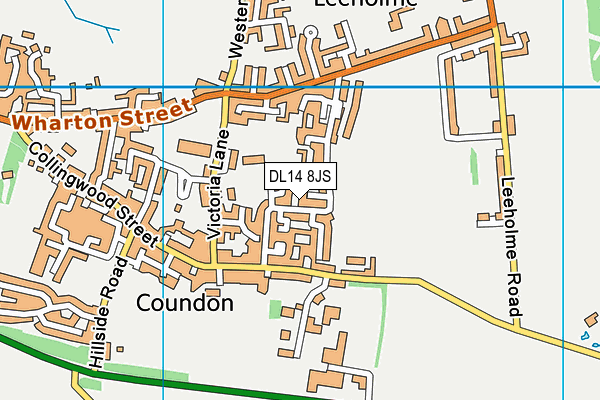 DL14 8JS map - OS VectorMap District (Ordnance Survey)