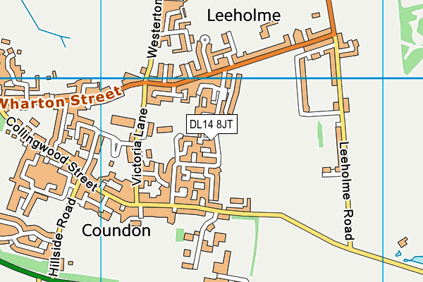 DL14 8JT map - OS VectorMap District (Ordnance Survey)