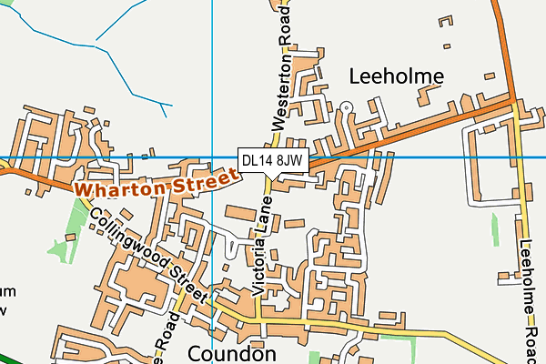 DL14 8JW map - OS VectorMap District (Ordnance Survey)