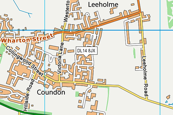 DL14 8JX map - OS VectorMap District (Ordnance Survey)