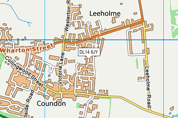 DL14 8JY map - OS VectorMap District (Ordnance Survey)