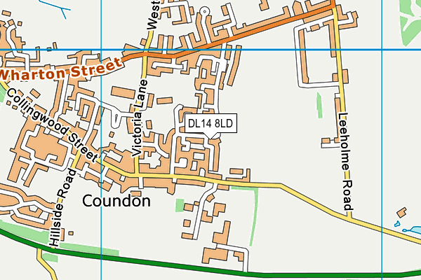DL14 8LD map - OS VectorMap District (Ordnance Survey)