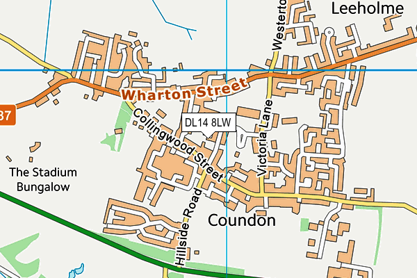 DL14 8LW map - OS VectorMap District (Ordnance Survey)