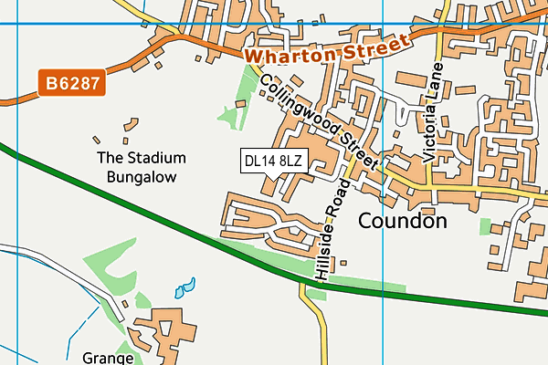 DL14 8LZ map - OS VectorMap District (Ordnance Survey)