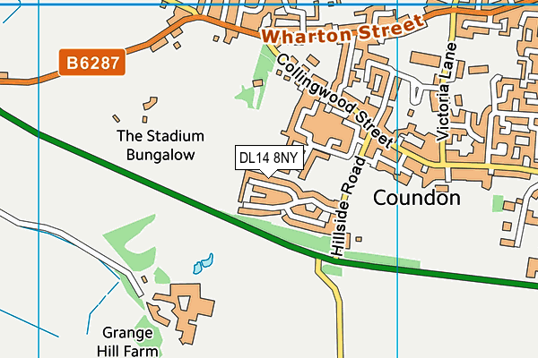 DL14 8NY map - OS VectorMap District (Ordnance Survey)