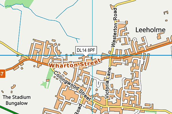 DL14 8PF map - OS VectorMap District (Ordnance Survey)