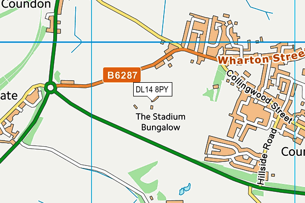 DL14 8PY map - OS VectorMap District (Ordnance Survey)