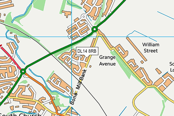DL14 8RB map - OS VectorMap District (Ordnance Survey)