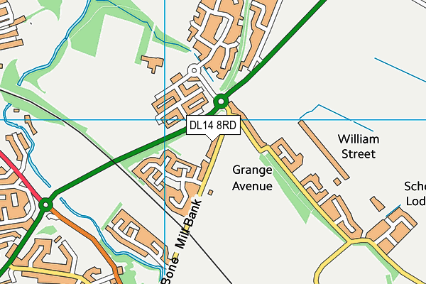 DL14 8RD map - OS VectorMap District (Ordnance Survey)
