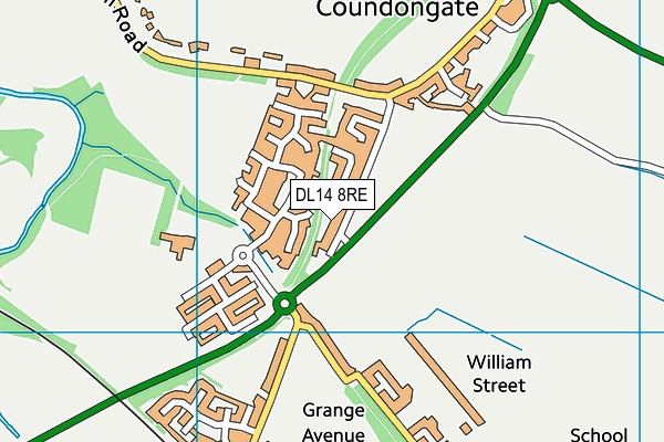 DL14 8RE map - OS VectorMap District (Ordnance Survey)