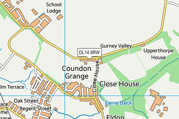 DL14 8RW map - OS VectorMap District (Ordnance Survey)