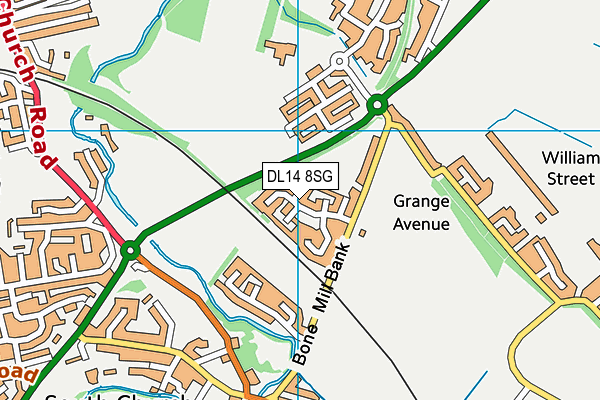 DL14 8SG map - OS VectorMap District (Ordnance Survey)
