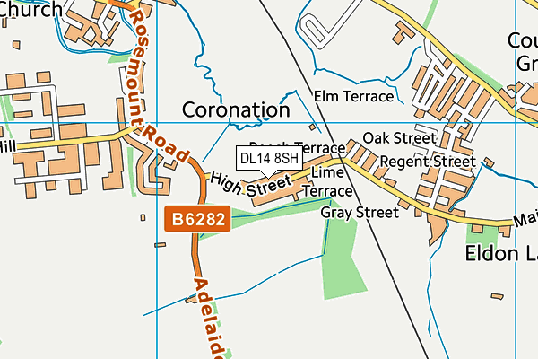 DL14 8SH map - OS VectorMap District (Ordnance Survey)