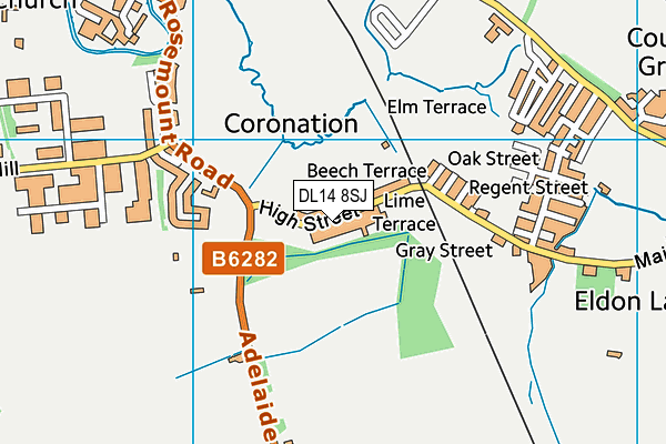 DL14 8SJ map - OS VectorMap District (Ordnance Survey)