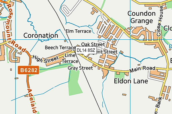 DL14 8SZ map - OS VectorMap District (Ordnance Survey)
