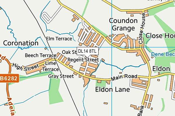 DL14 8TL map - OS VectorMap District (Ordnance Survey)