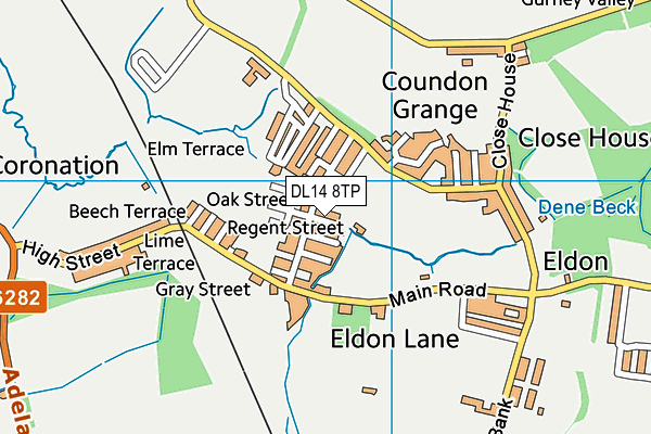 DL14 8TP map - OS VectorMap District (Ordnance Survey)