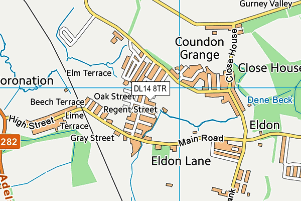 DL14 8TR map - OS VectorMap District (Ordnance Survey)