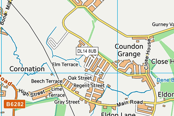 DL14 8UB map - OS VectorMap District (Ordnance Survey)