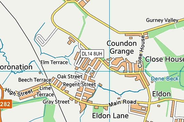 DL14 8UH map - OS VectorMap District (Ordnance Survey)