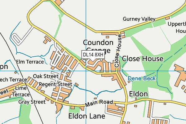 Coundon Grange Recreation Ground map (DL14 8XH) - OS VectorMap District (Ordnance Survey)