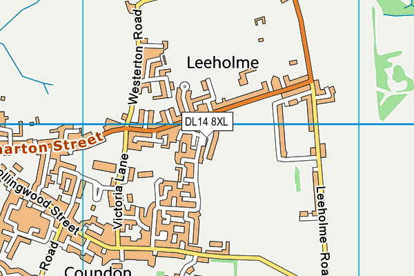 DL14 8XL map - OS VectorMap District (Ordnance Survey)