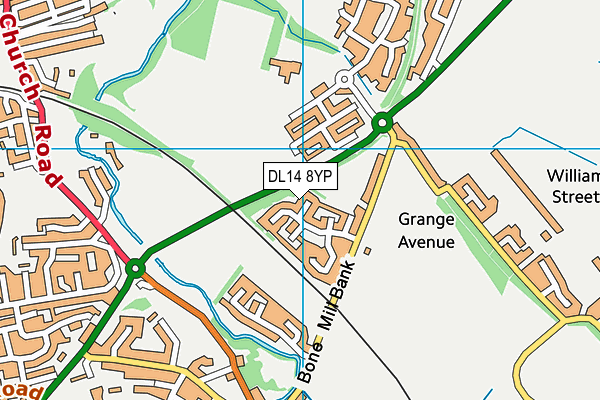 DL14 8YP map - OS VectorMap District (Ordnance Survey)