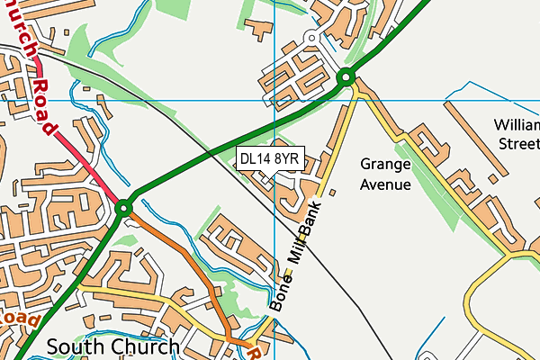 DL14 8YR map - OS VectorMap District (Ordnance Survey)