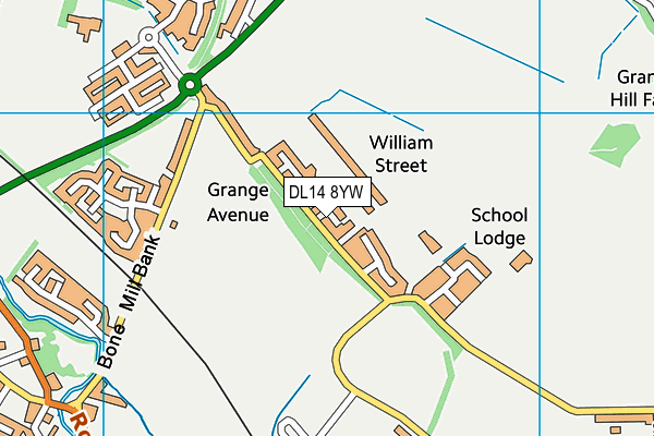DL14 8YW map - OS VectorMap District (Ordnance Survey)