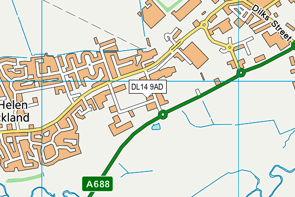 DL14 9AD map - OS VectorMap District (Ordnance Survey)