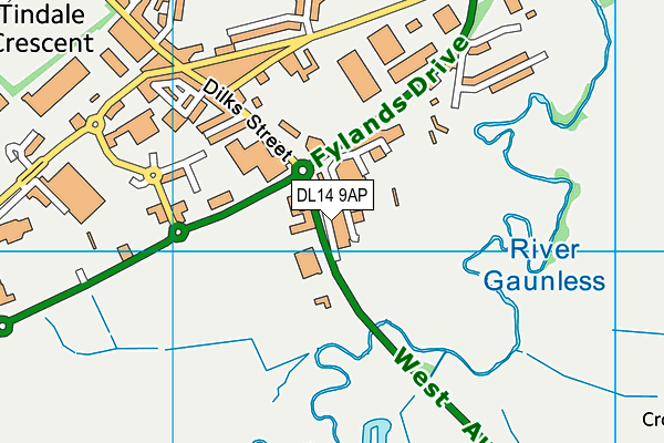 DL14 9AP map - OS VectorMap District (Ordnance Survey)