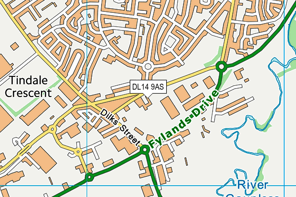 DL14 9AS map - OS VectorMap District (Ordnance Survey)