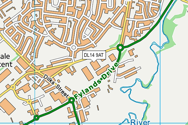 One Gym Fitness (Bishop Auckland) map (DL14 9AT) - OS VectorMap District (Ordnance Survey)
