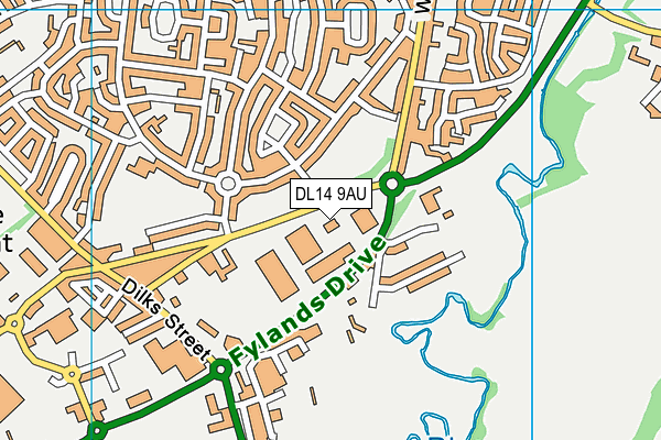 DL14 9AU map - OS VectorMap District (Ordnance Survey)