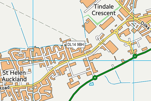 DL14 9BH map - OS VectorMap District (Ordnance Survey)