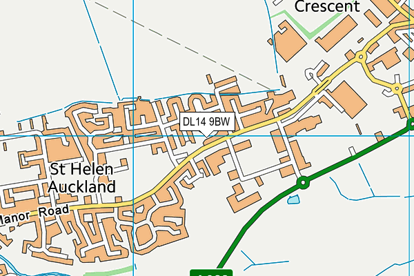 DL14 9BW map - OS VectorMap District (Ordnance Survey)