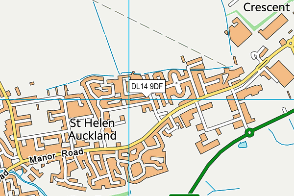 St Helen Auckland Recreation Ground map (DL14 9DF) - OS VectorMap District (Ordnance Survey)