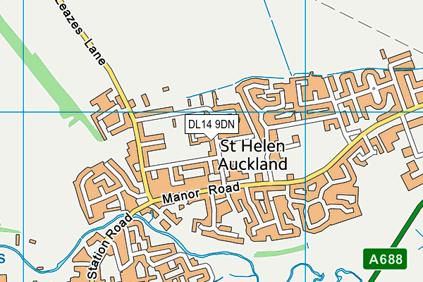 DL14 9DN map - OS VectorMap District (Ordnance Survey)