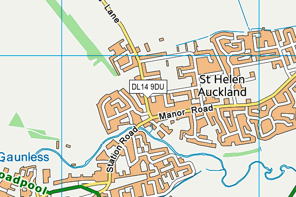 DL14 9DU map - OS VectorMap District (Ordnance Survey)