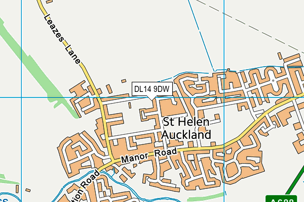 DL14 9DW map - OS VectorMap District (Ordnance Survey)
