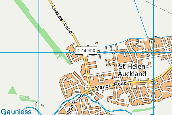DL14 9DX map - OS VectorMap District (Ordnance Survey)