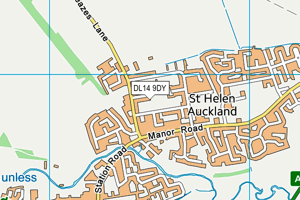 DL14 9DY map - OS VectorMap District (Ordnance Survey)