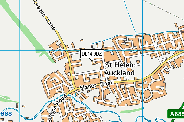 DL14 9DZ map - OS VectorMap District (Ordnance Survey)