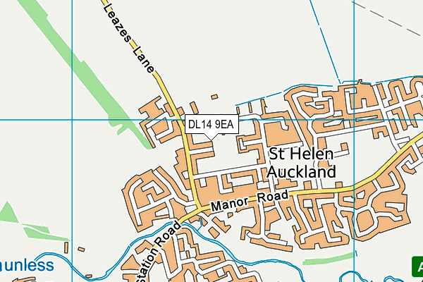 DL14 9EA map - OS VectorMap District (Ordnance Survey)