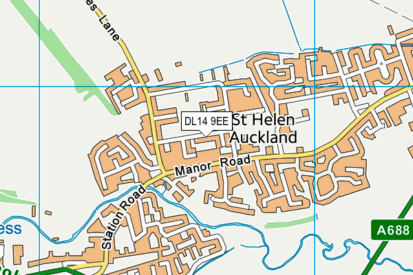 DL14 9EE map - OS VectorMap District (Ordnance Survey)