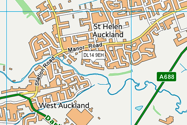 DL14 9EH map - OS VectorMap District (Ordnance Survey)